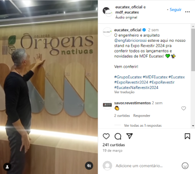 @engfabriciorossi na Expo Revestir 2024: lançamentos MDF Eucatex