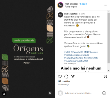 Favoritos do time de vendas: padrões Origens Nativas Expo Revestir